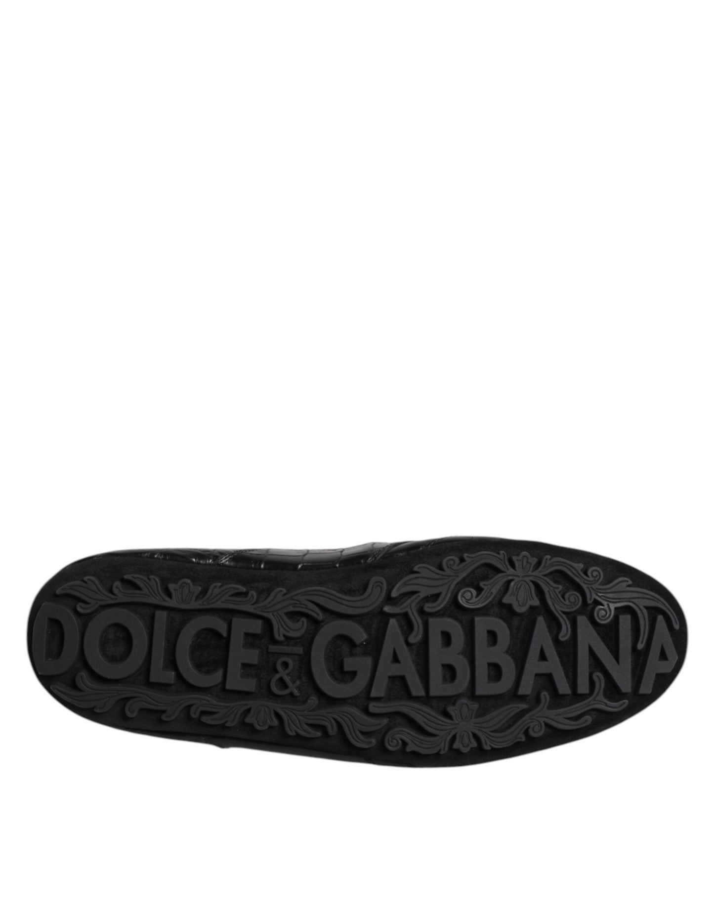 Dolce & Gabbana Black Exotic Leather Low Top Sneakers Shoes