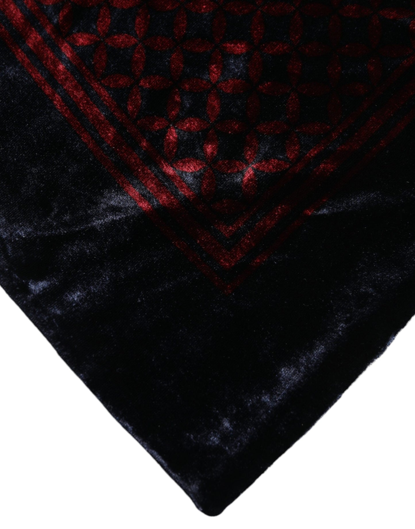 Dolce & Gabbana Black Red Viscose Square Men Foulard Scarf