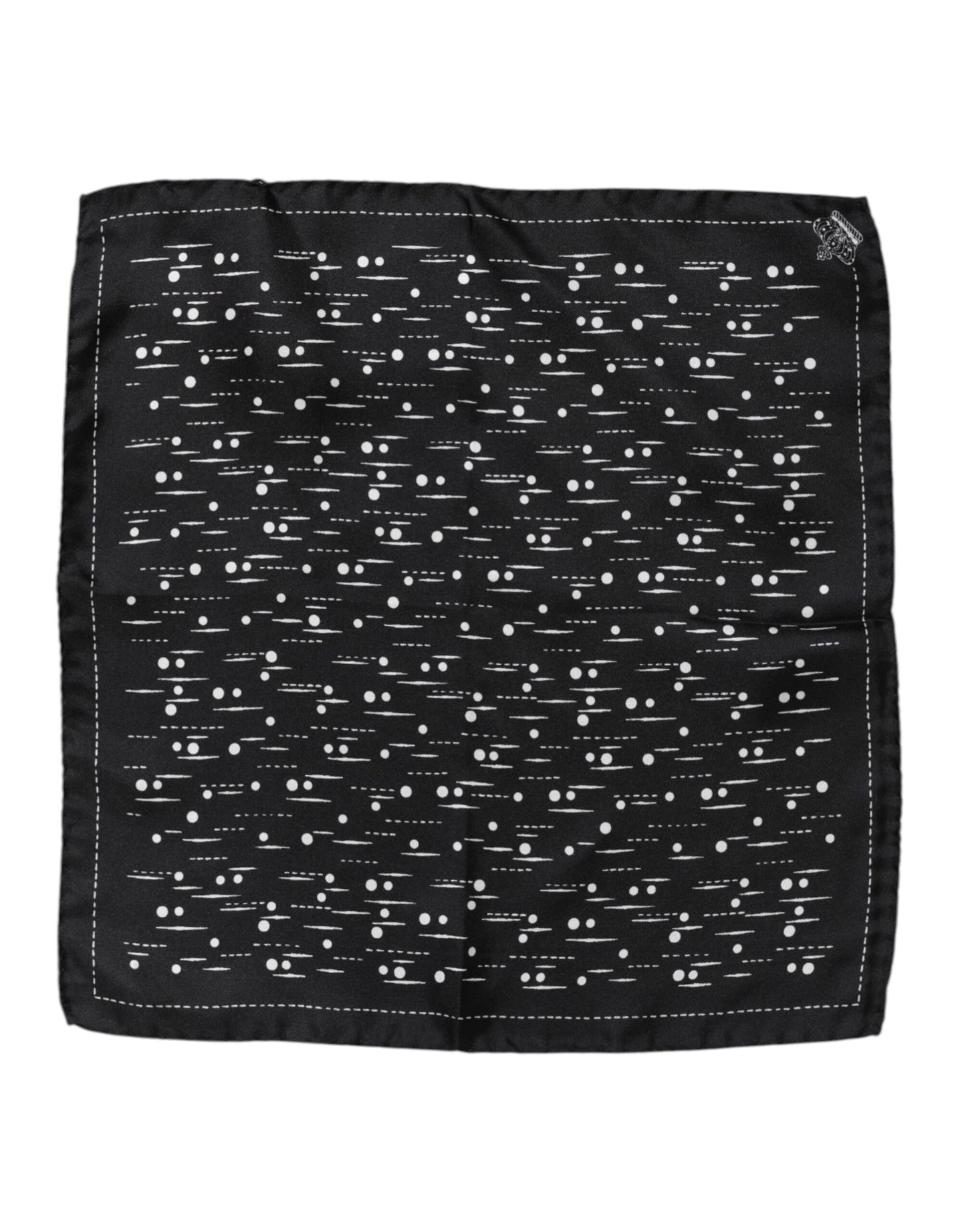 Dolce & Gabbana Black White Printed Square Men Foulard Scarf