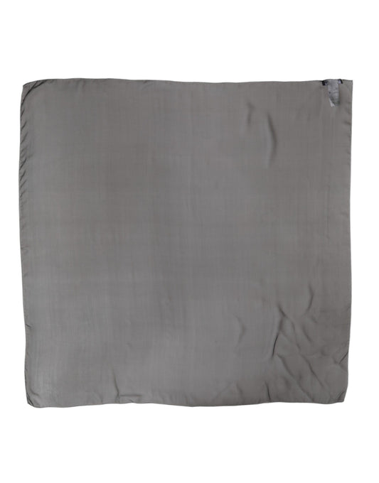 Foulard carré en soie gris et noir Dolce &amp; Gabbana pour femme