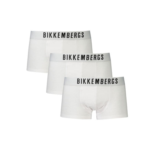 Bikkembergs White Polyester Men Boxer