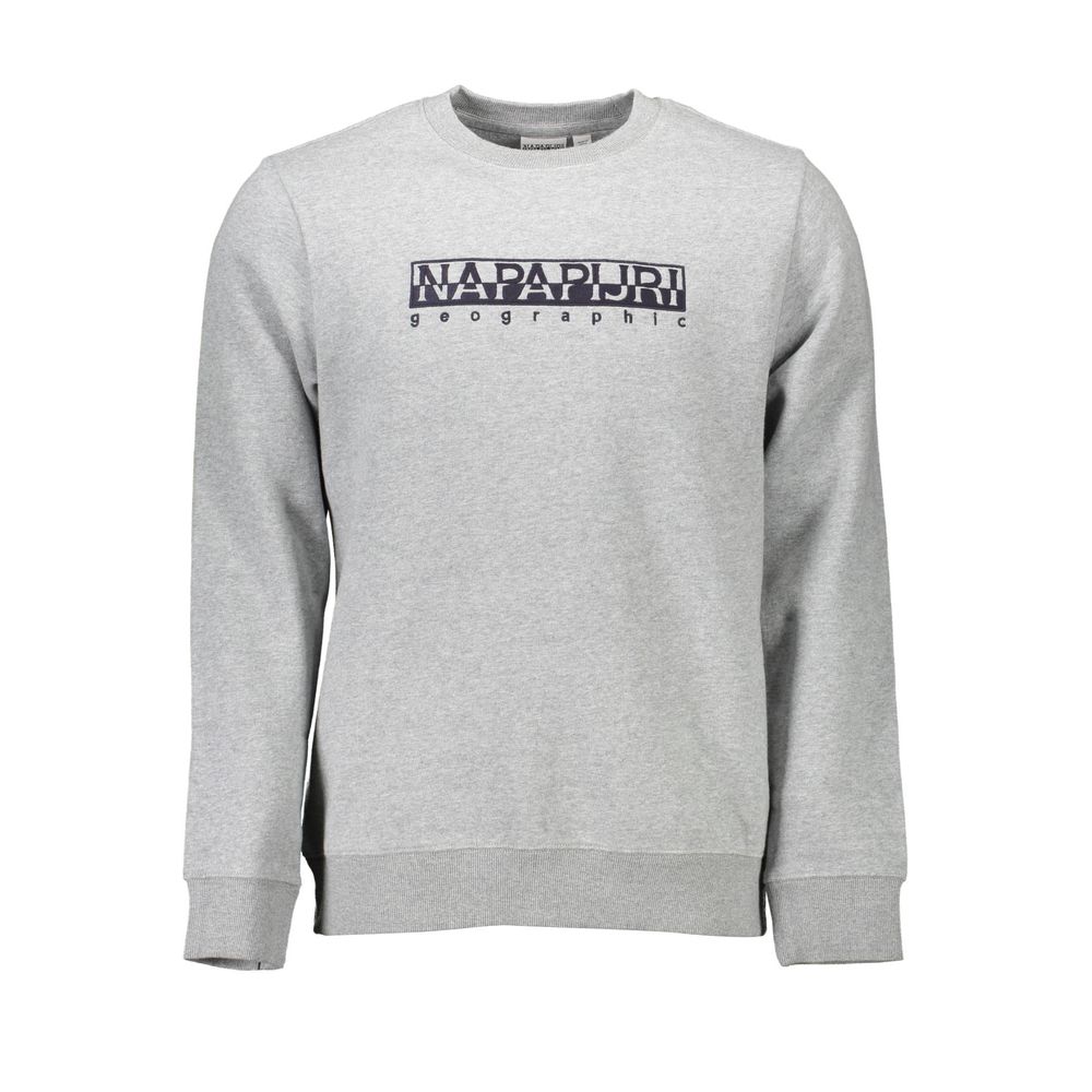 Napapijri Grigio Organic Cotton Men Sweatshirt