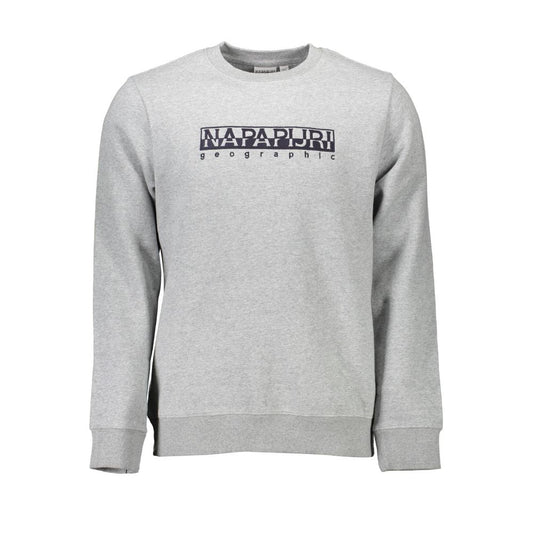Napapijri Grigio Organic Cotton Men Sweatshirt