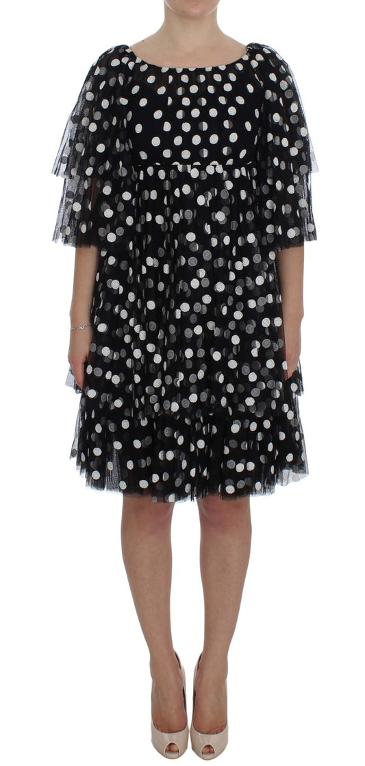 Robe à volants à pois noirs et blancs Dolce &amp; Gabbana