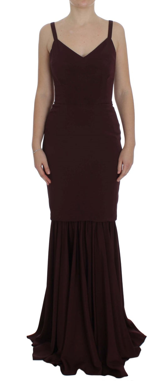Robe fourreau longue extensible bordeaux Dolce &amp; Gabbana