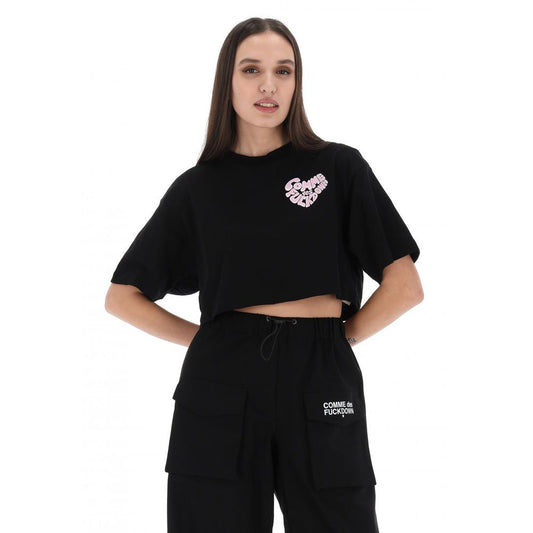 T-shirt noir en coton pour femme Comme des Garçons Fuckdown