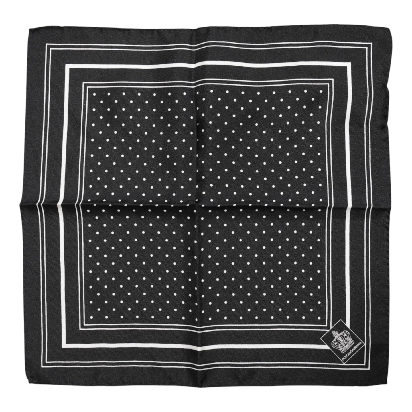 Dolce & Gabbana Black White Polka Dot Men Foulard Scarf