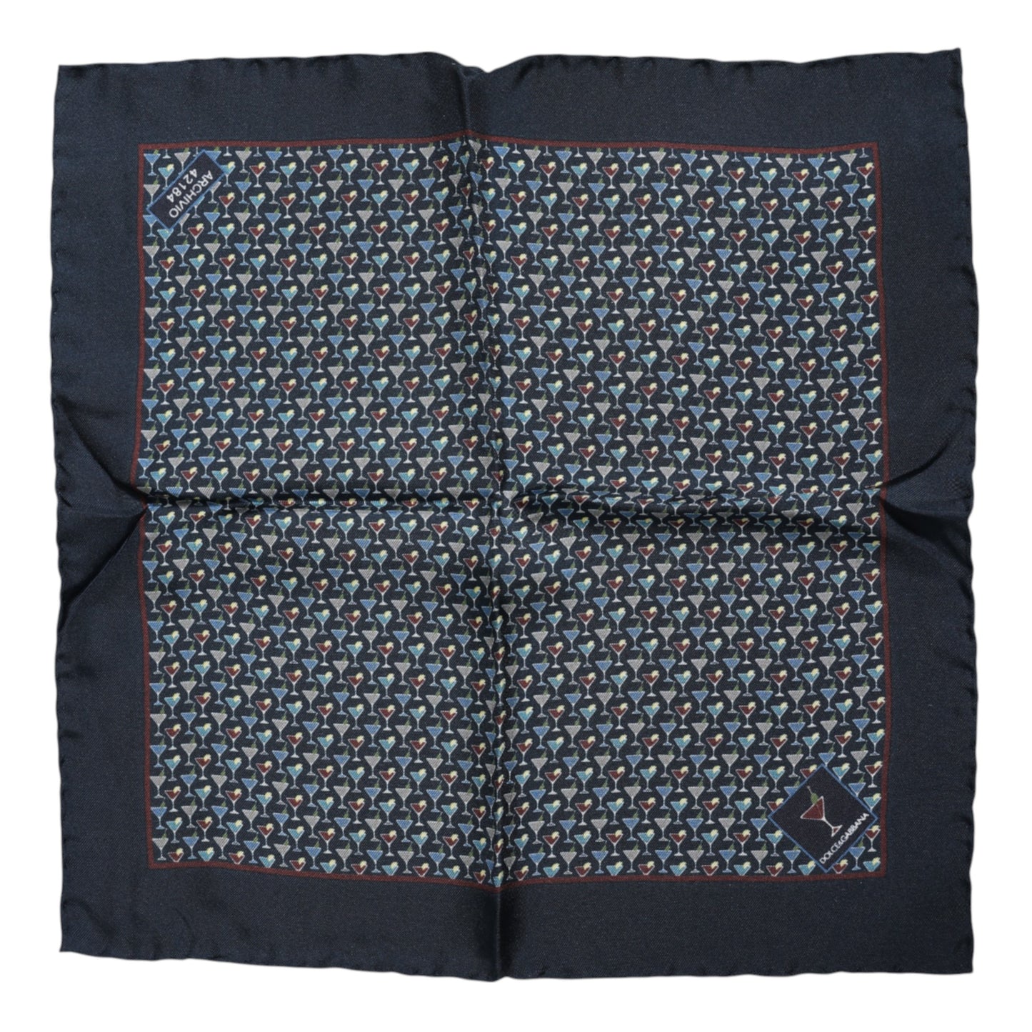 Dolce & Gabbana Blue Cocktail Silk Square Foulard Scarf