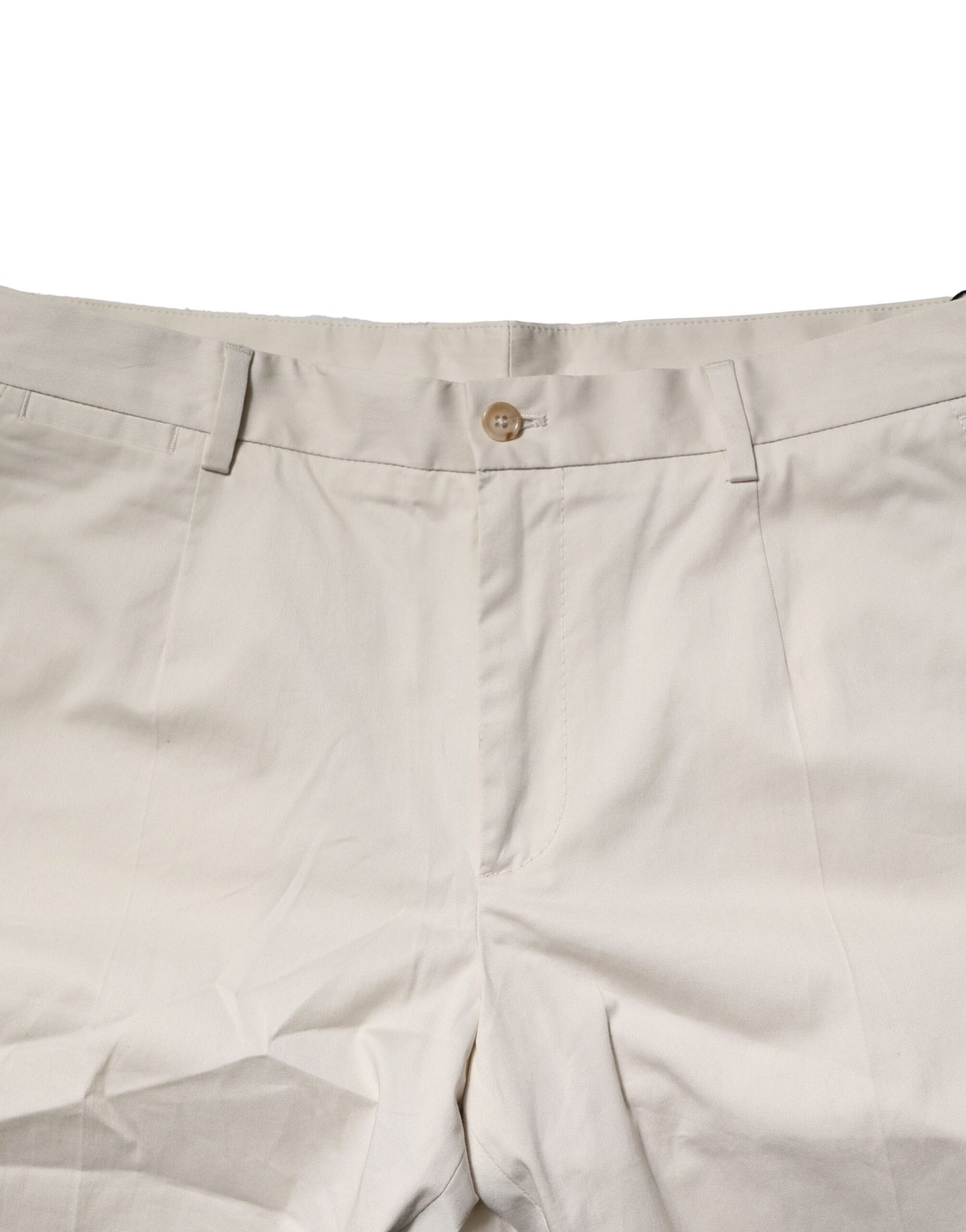 Dolce & Gabbana Beige Cotton Stretch Mid Waist Bermuda Shorts