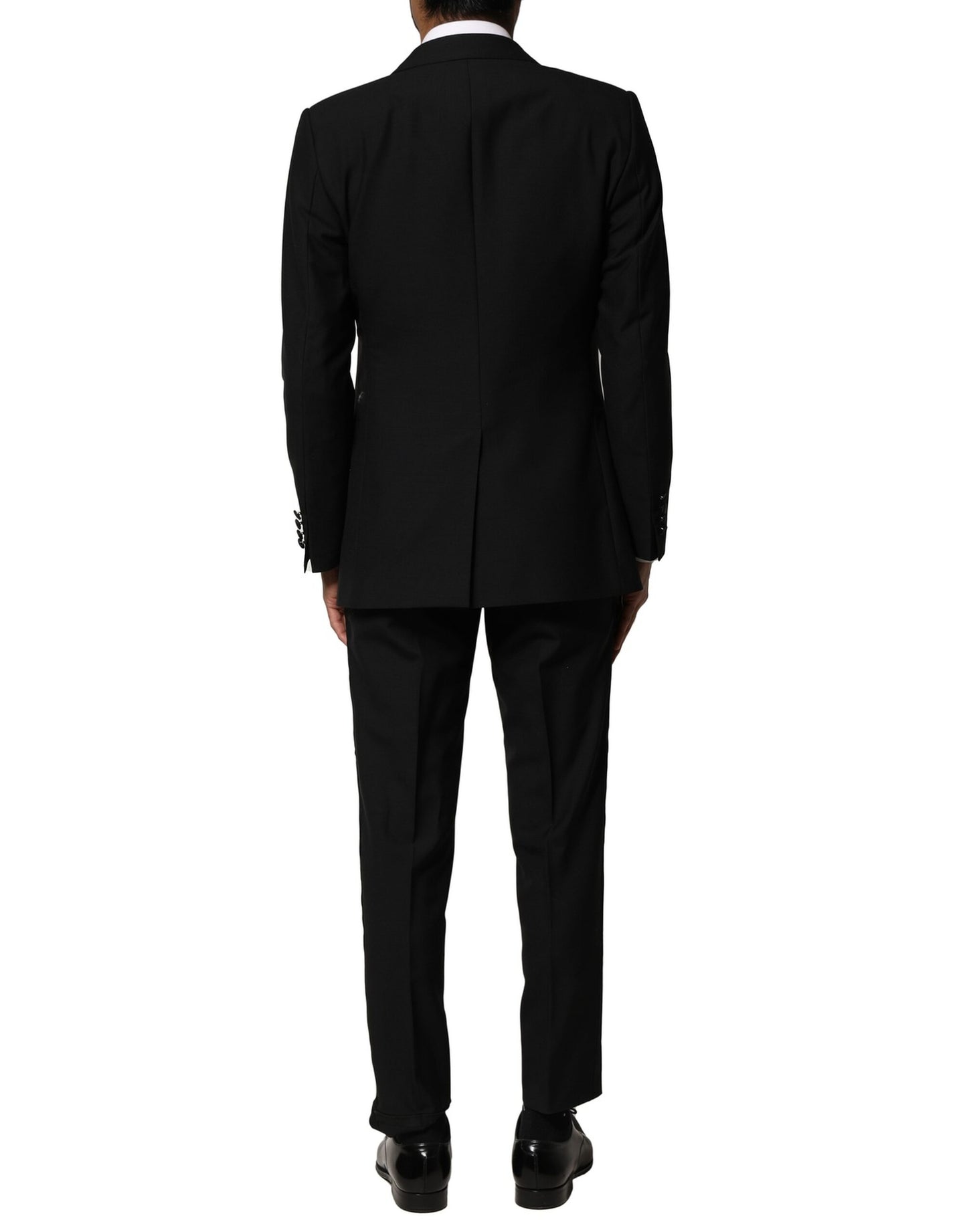 Dolce & Gabbana Black Wool 3 Piece Single Breasted Suit