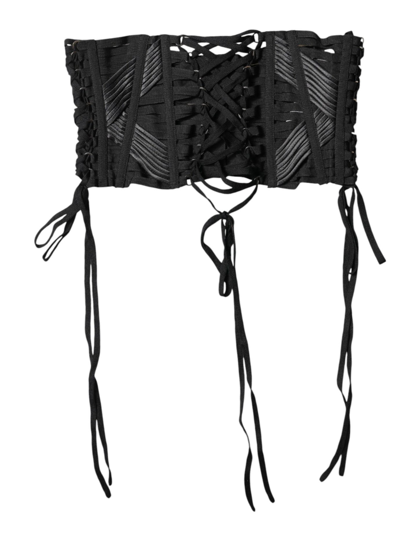 Ceinture corset à lacets en coton noir Dolce &amp; Gabbana