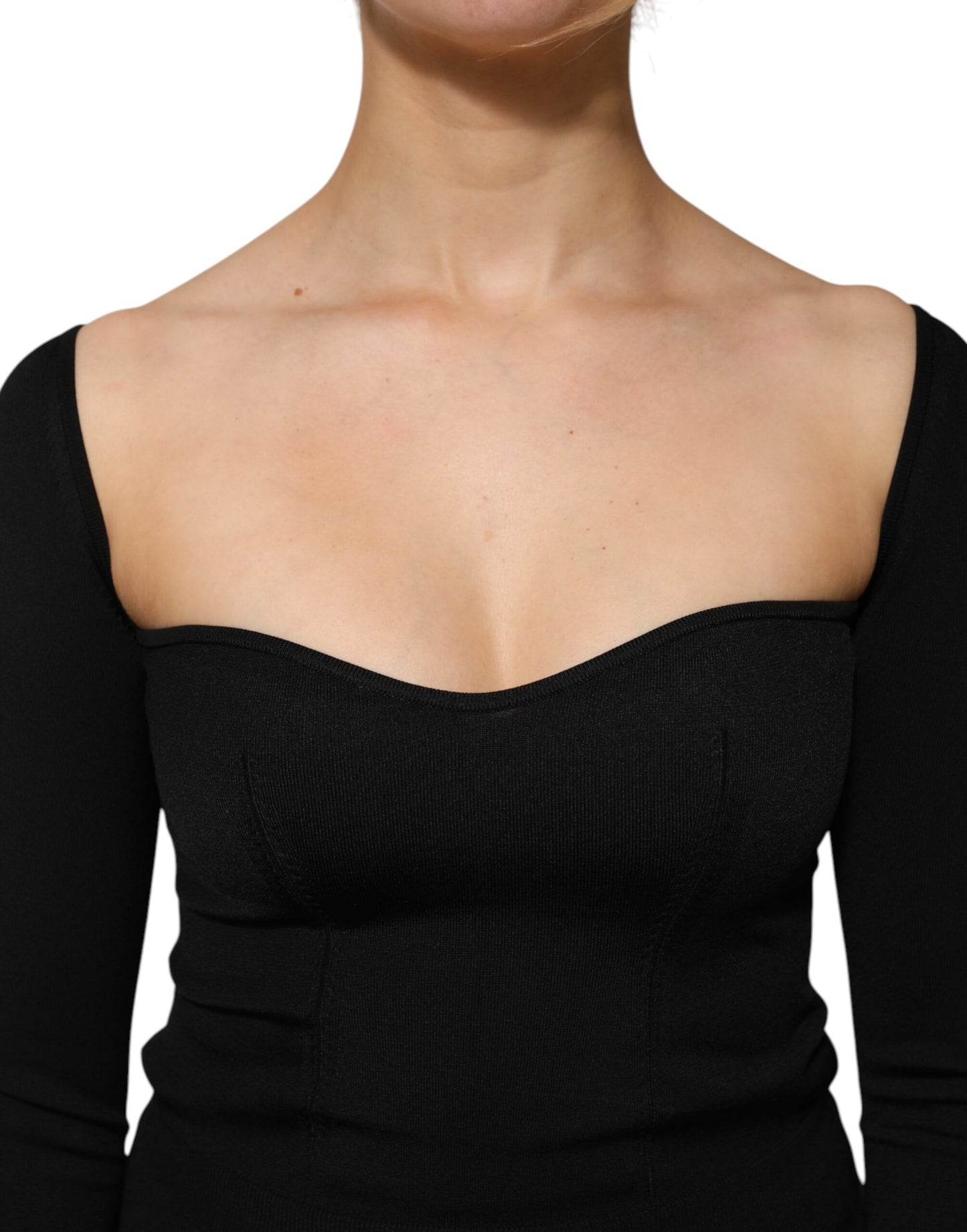 Chemisier à manches longues en viscose noire Dolce &amp; Gabbana