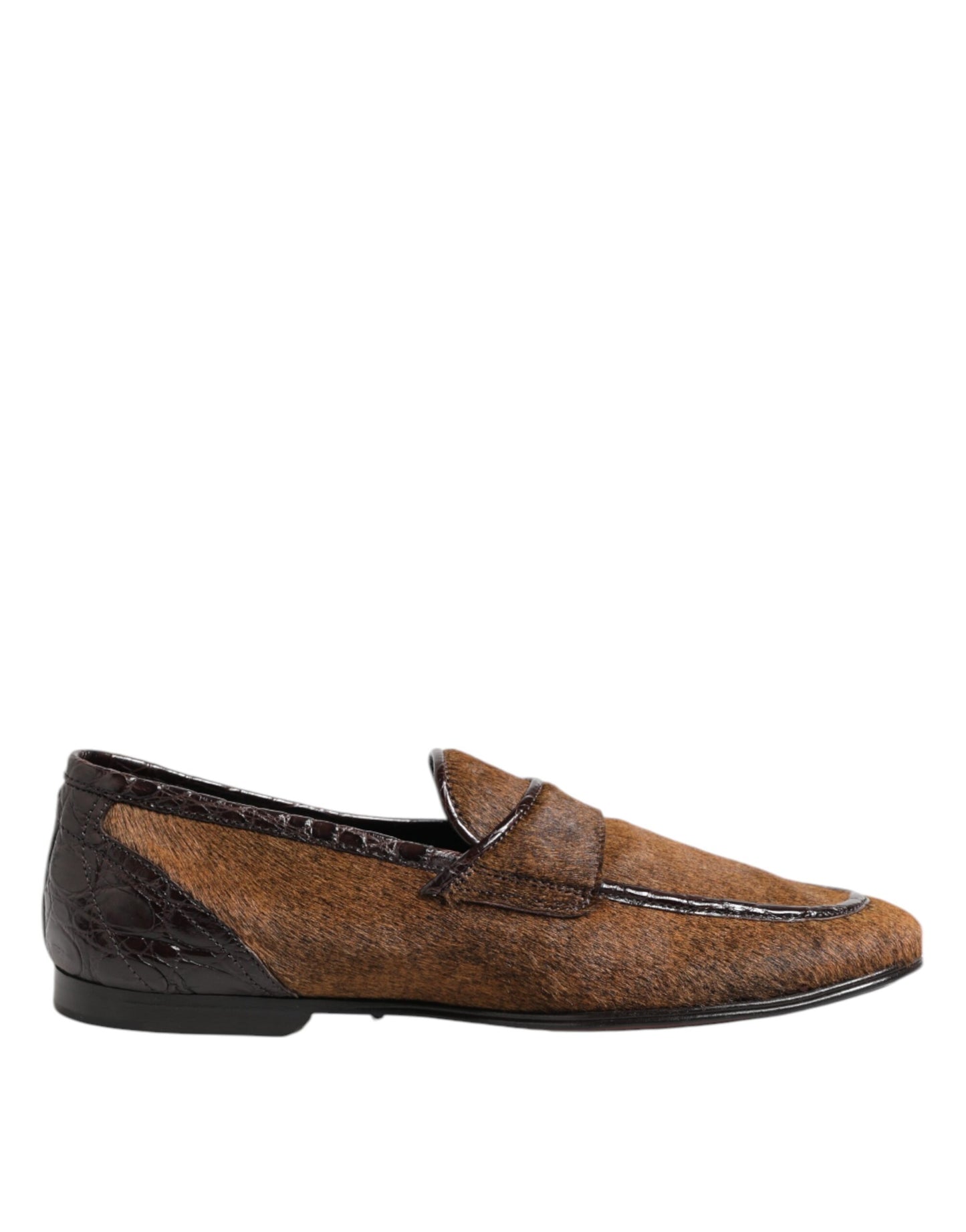 Dolce & Gabbana Brown Loafers Leather Slip On Men Dress Shoes