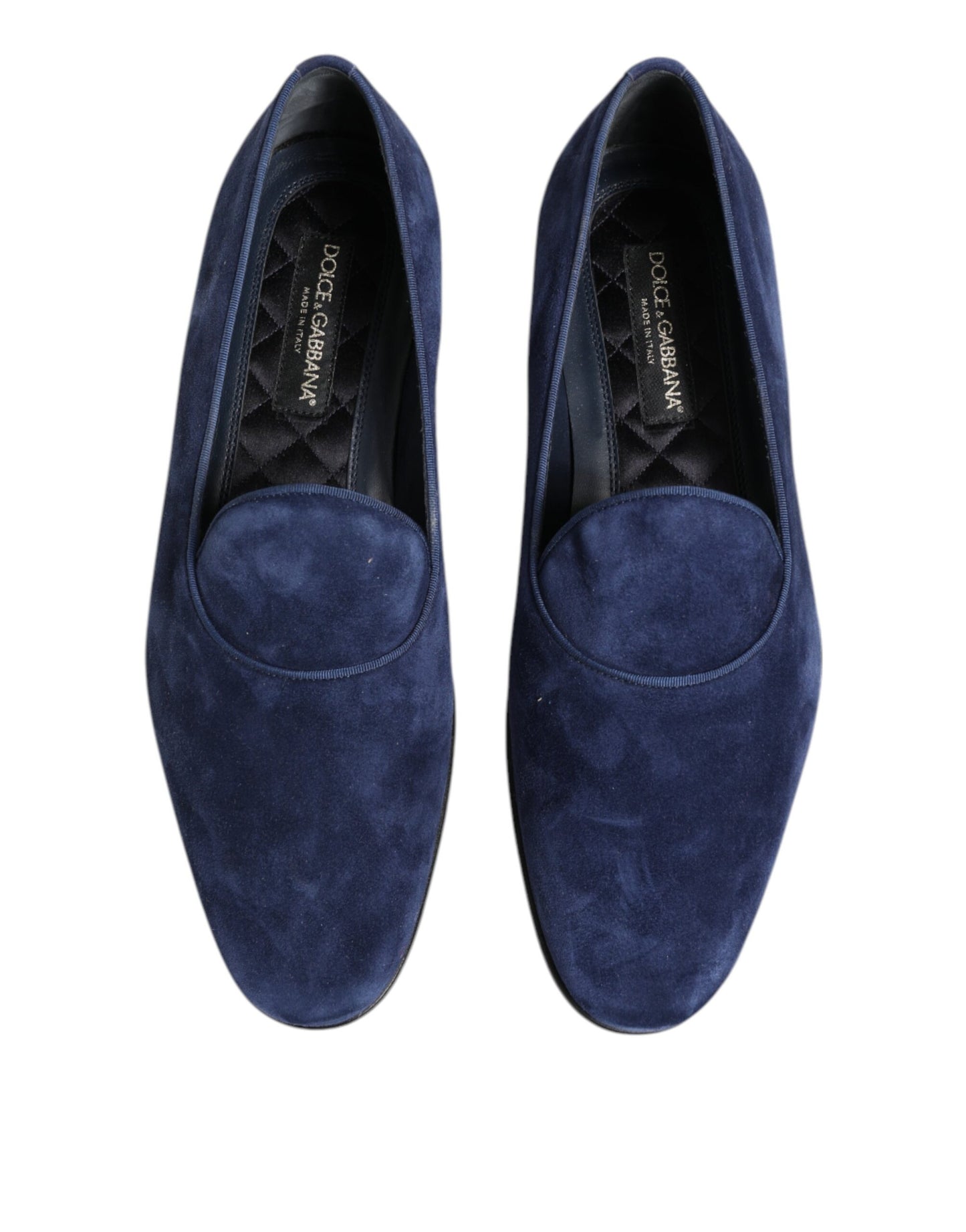 Dolce & Gabbana Blue Velvet DG Logo Loafers Formal Shoes
