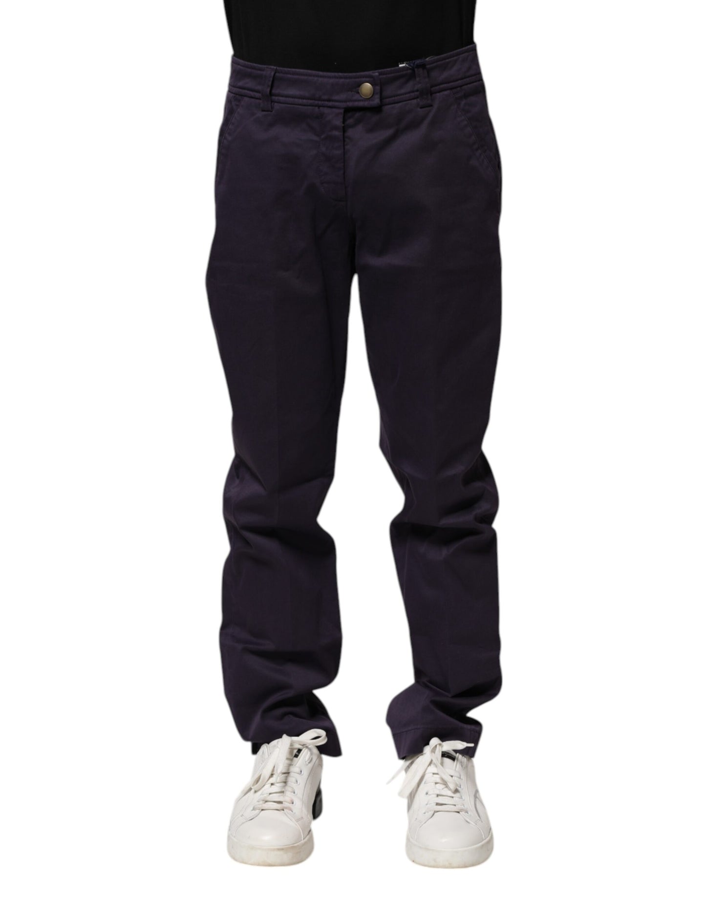 Incotex Dark Purple Mid Waist Casual Straight Pants