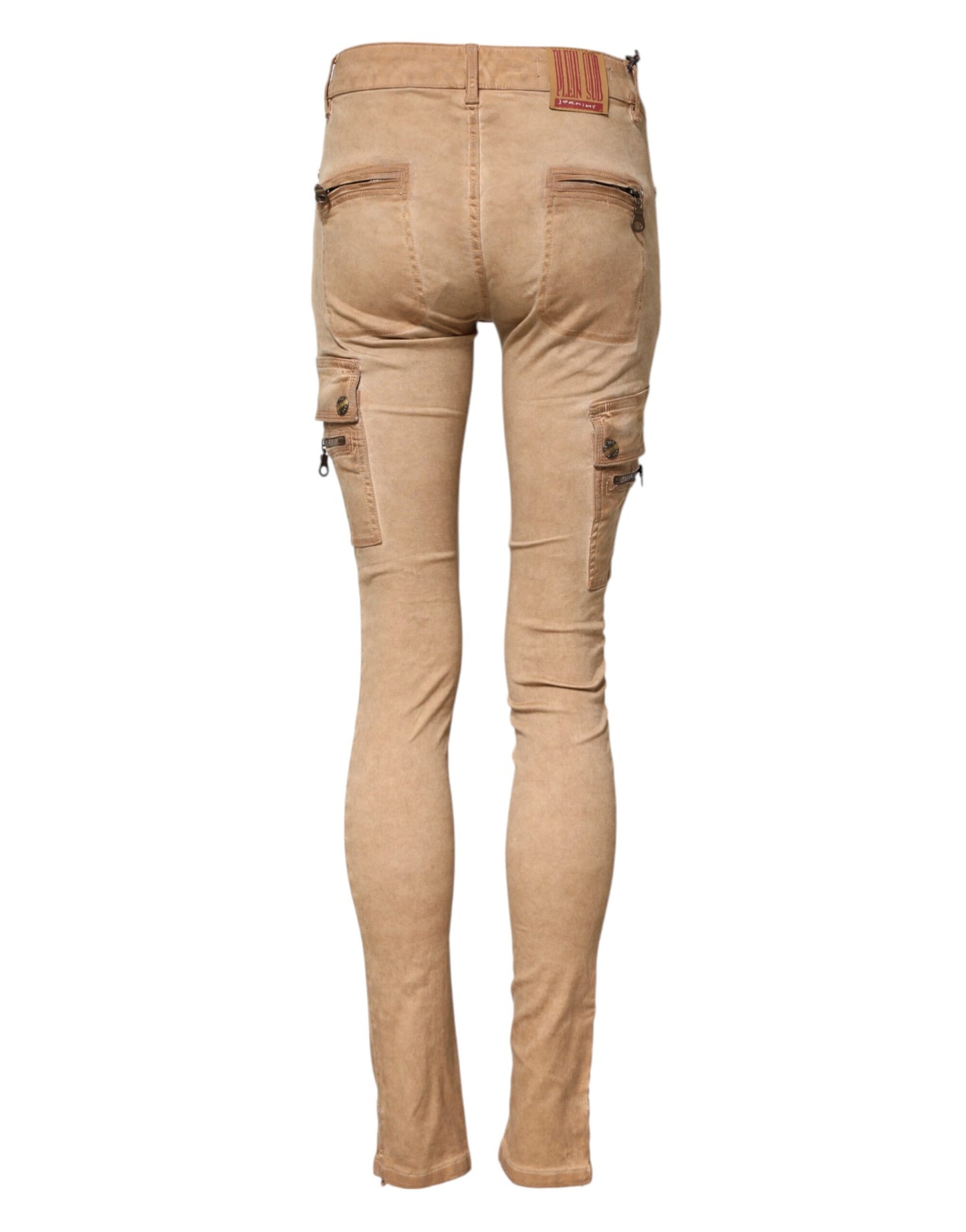 PLEIN SUD – Braune Skinny-Jeans aus Baumwolle mit mittlerer Taille