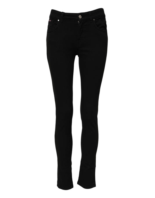 Jean skinny en coton noir taille moyenne Dolce &amp; Gabbana