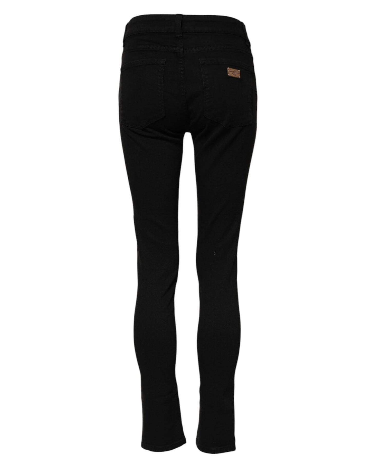 Jean skinny en coton noir taille moyenne Dolce &amp; Gabbana