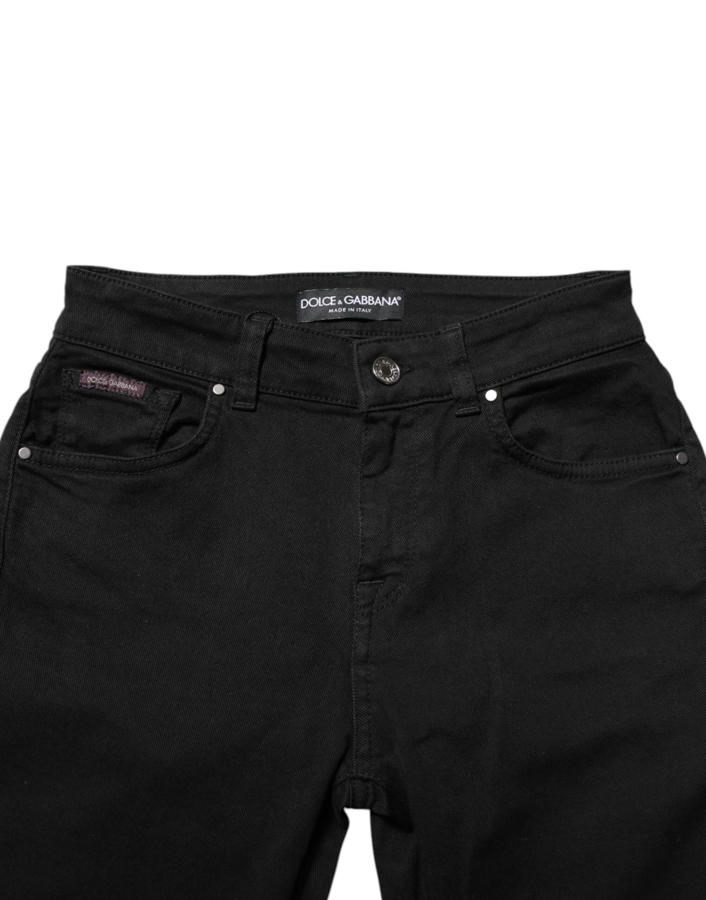 Jean skinny en coton noir taille moyenne Dolce &amp; Gabbana