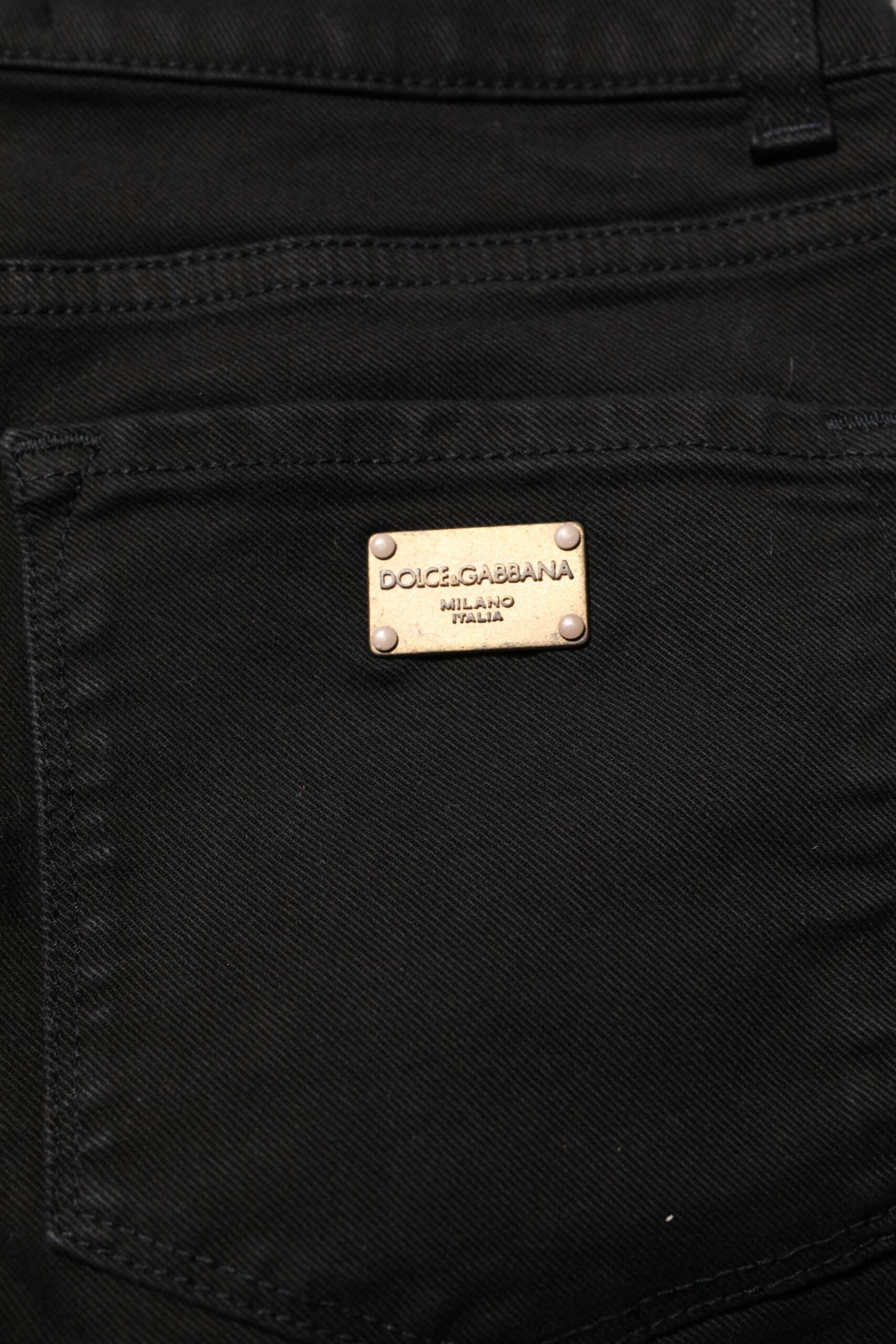 Jean skinny en coton noir taille moyenne Dolce &amp; Gabbana