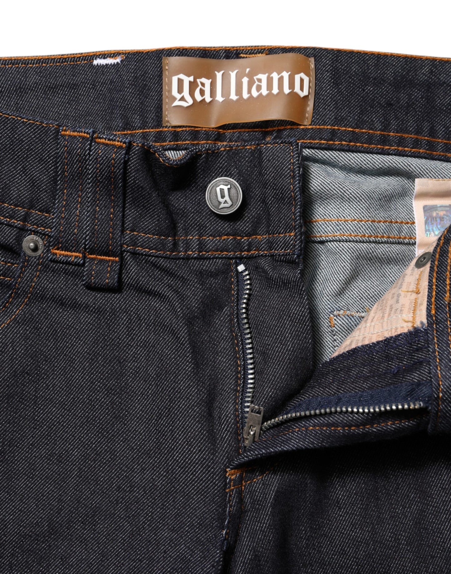Jean large en coton bleu taille moyenne John Galliano
