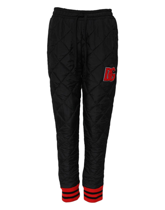 Pantalon de jogging taille moyenne matelassé noir Dolce &amp; Gabbana