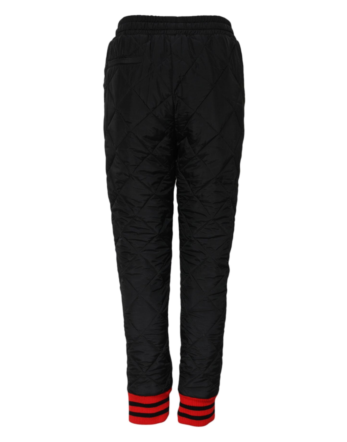 Pantalon de jogging taille moyenne matelassé noir Dolce &amp; Gabbana