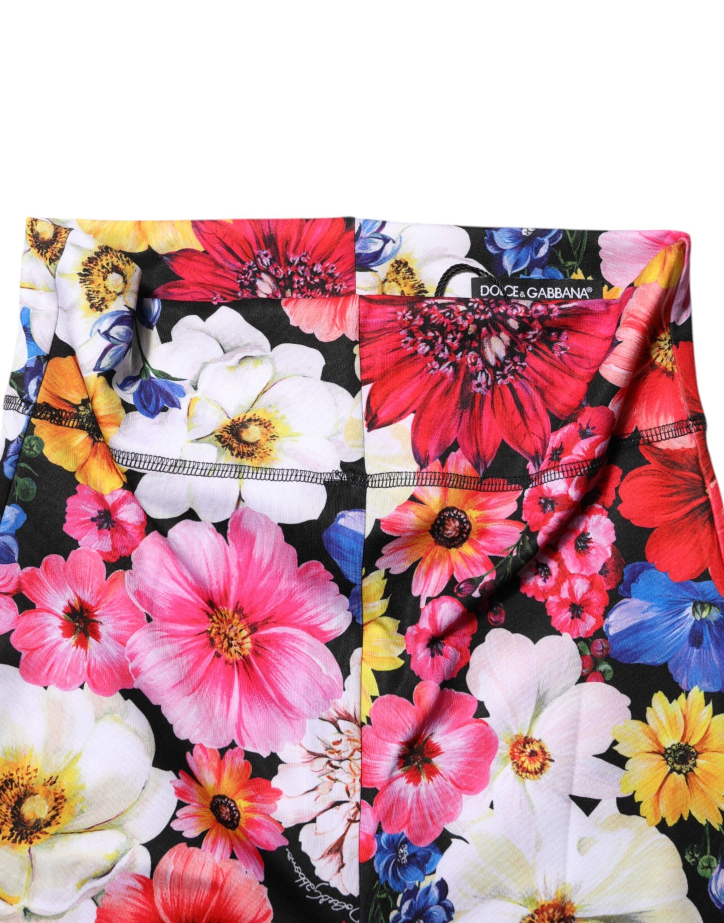 Pantalon legging taille haute à fleurs multicolores Dolce &amp; Gabbana