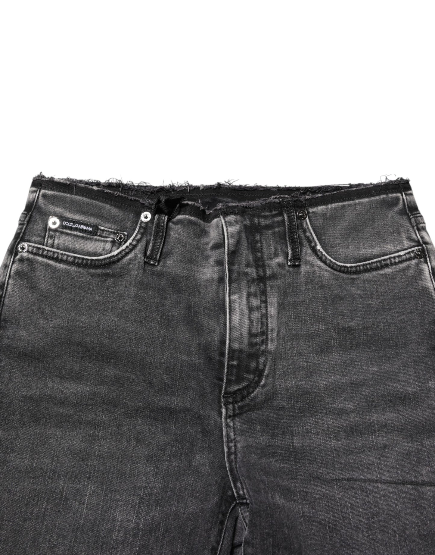 Jean skinny gris taille moyenne en coton Dolce &amp; Gabbana