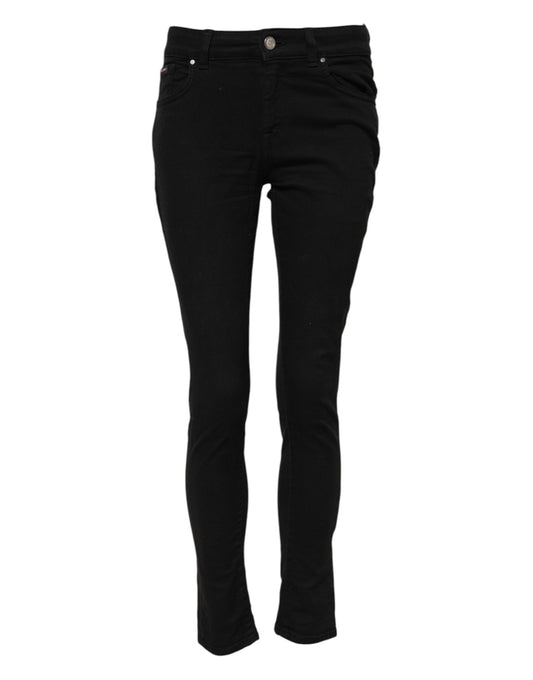 Jean skinny en coton noir taille moyenne Dolce &amp; Gabbana