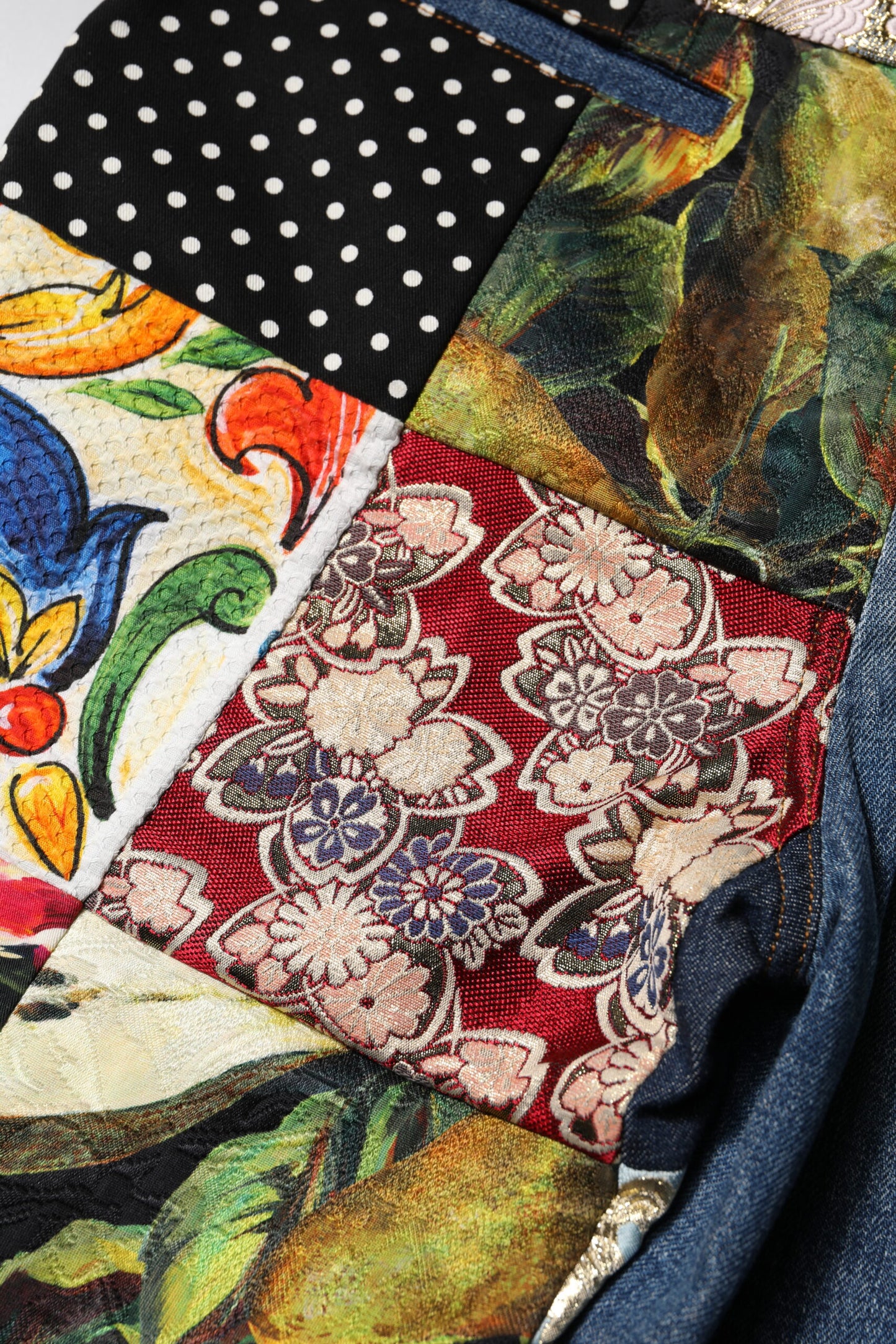 Jean taille haute patchwork bleu AMBER Dolce &amp; Gabbana