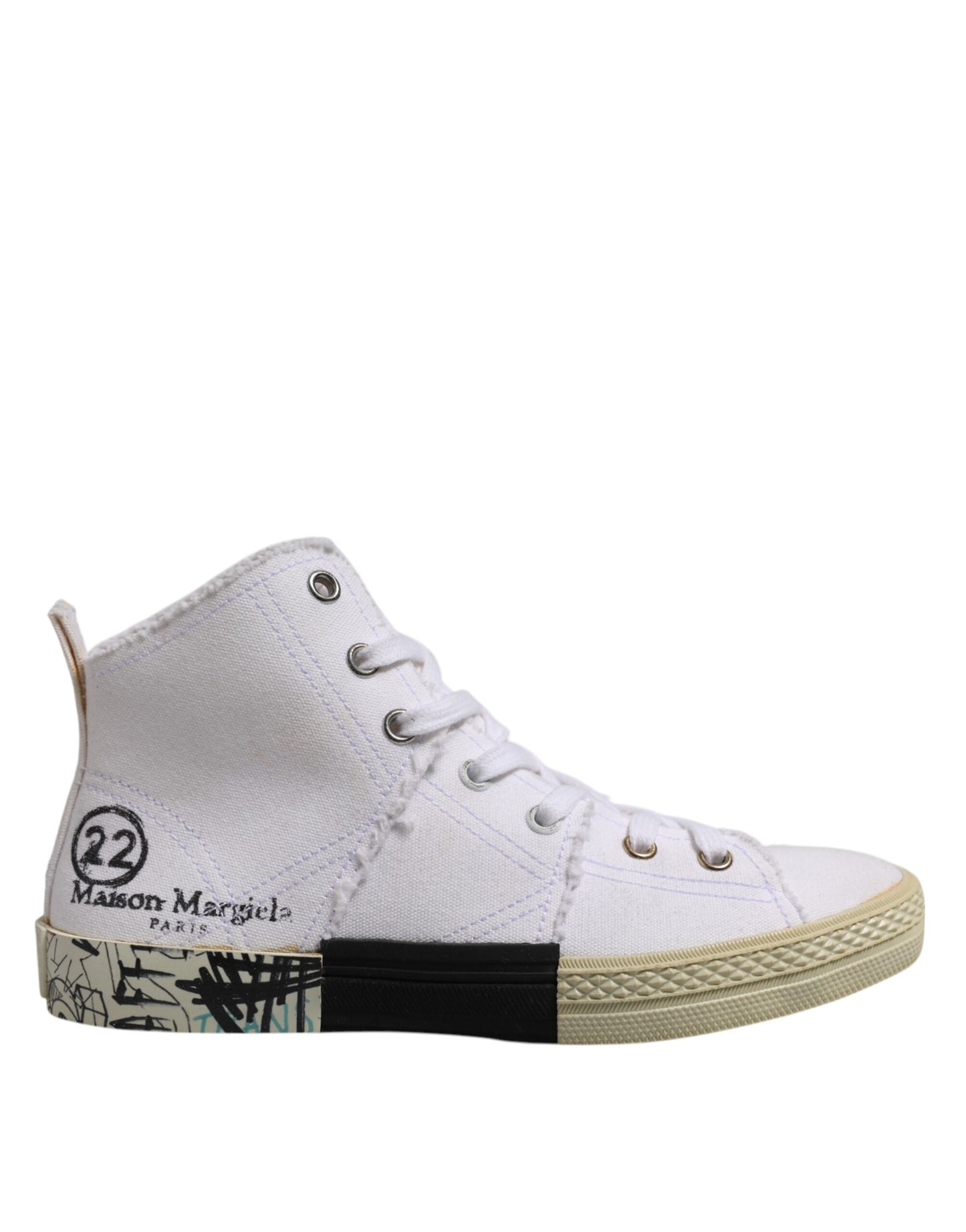 Baskets mi-hautes blanches à lacets Maison Margiela pour femme