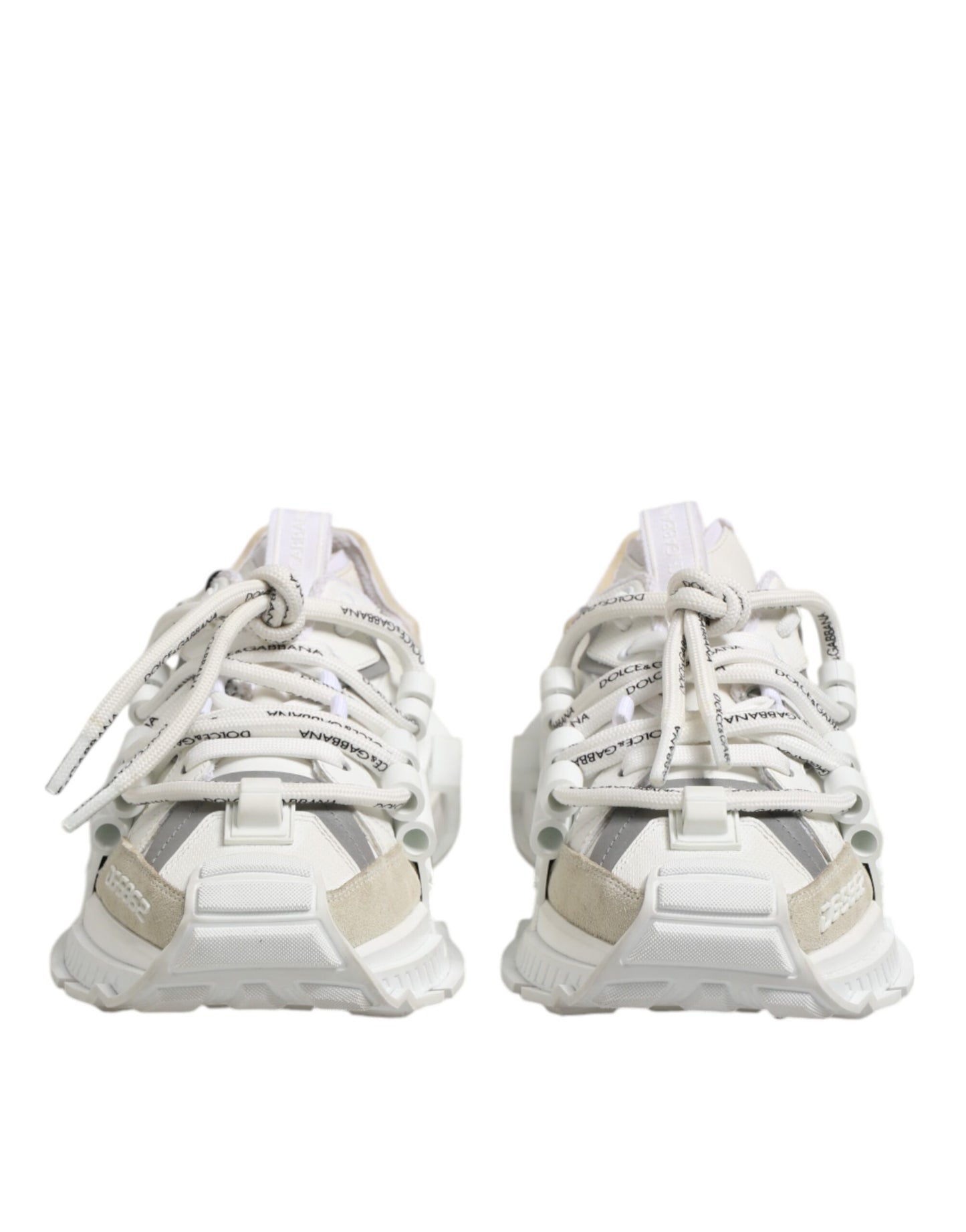 Dolce & Gabbana White Gray Low Top Space Sneakers Shoes