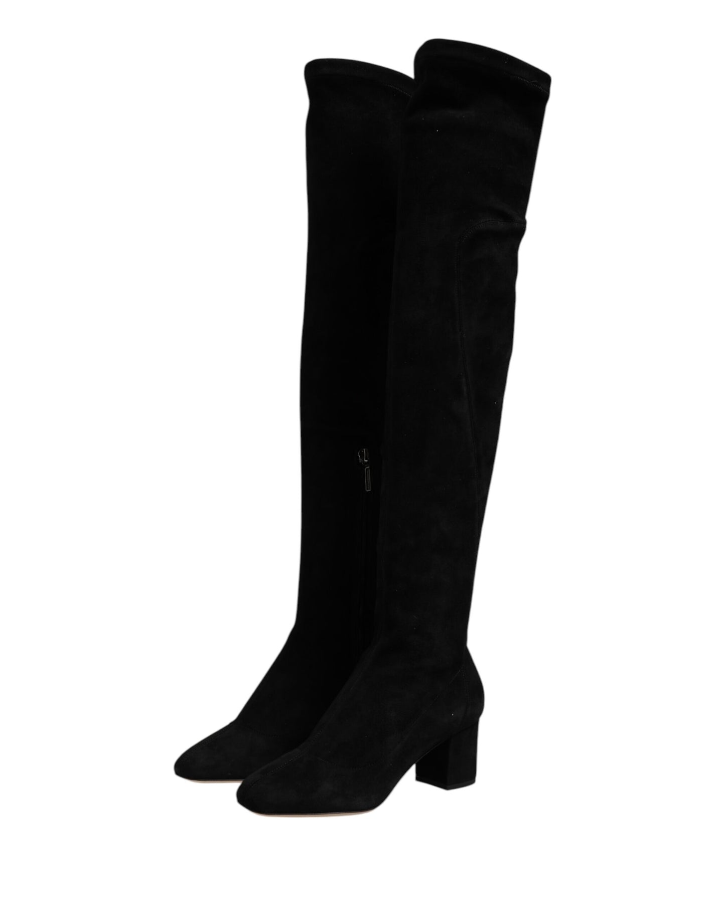 Bottes hautes en daim noir Dolce &amp; Gabbana