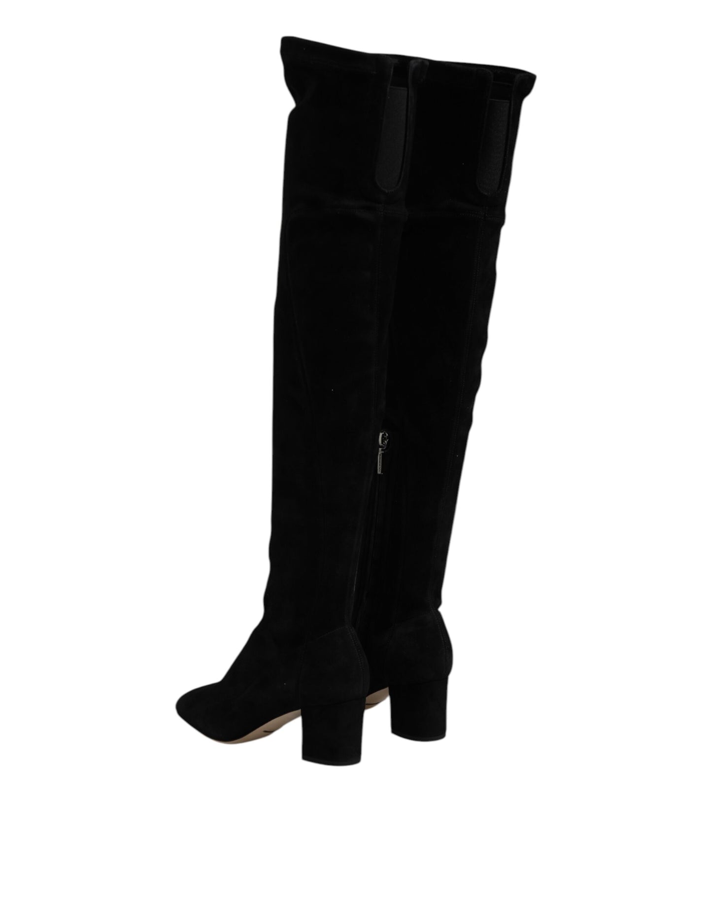 Bottes hautes en daim noir Dolce &amp; Gabbana