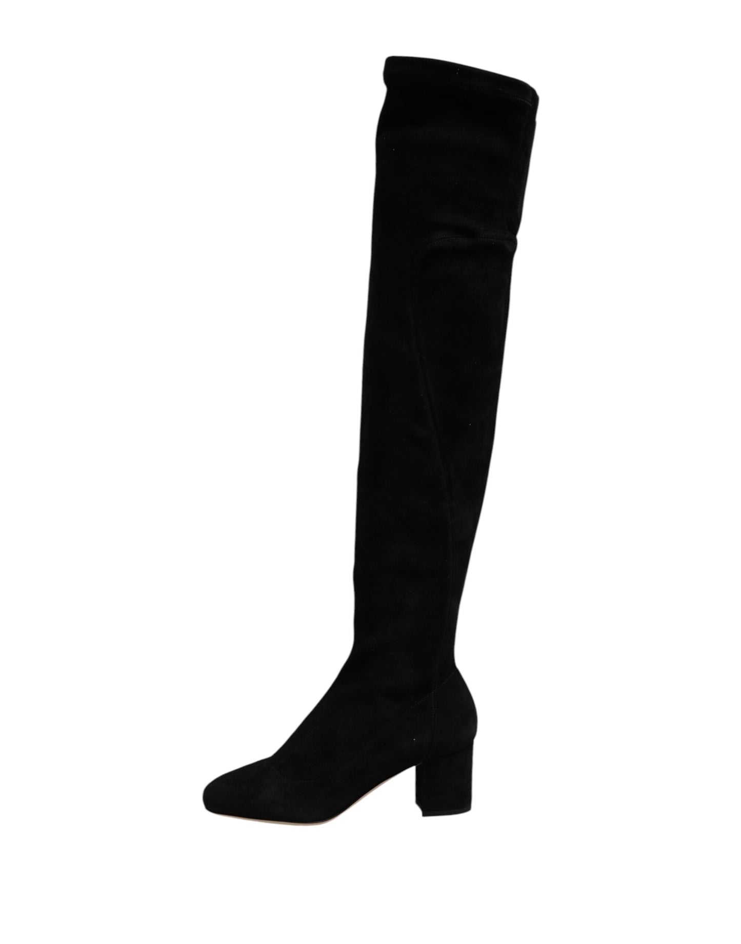 Bottes hautes en daim noir Dolce &amp; Gabbana