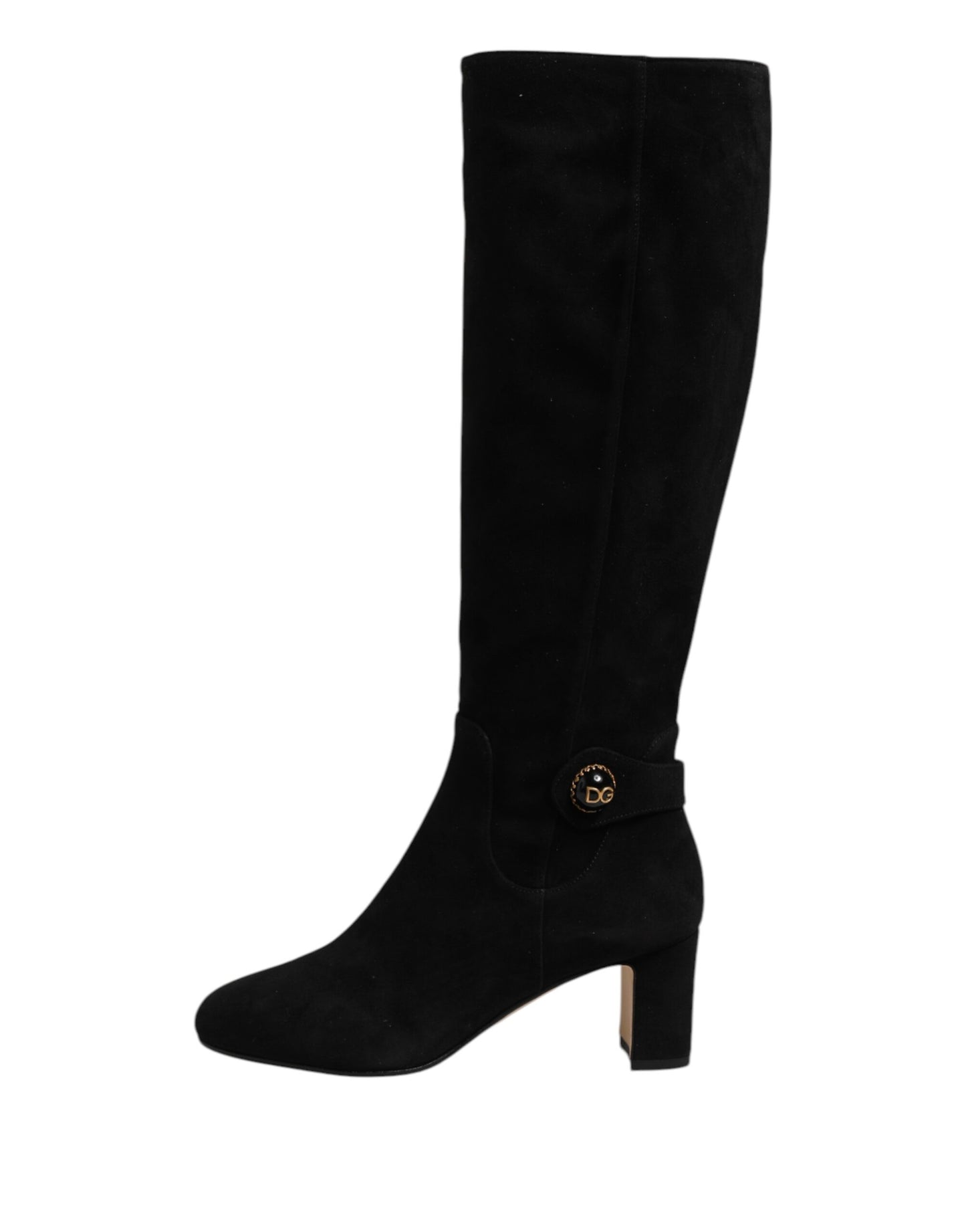 Bottes hautes en daim noir Dolce &amp; Gabbana