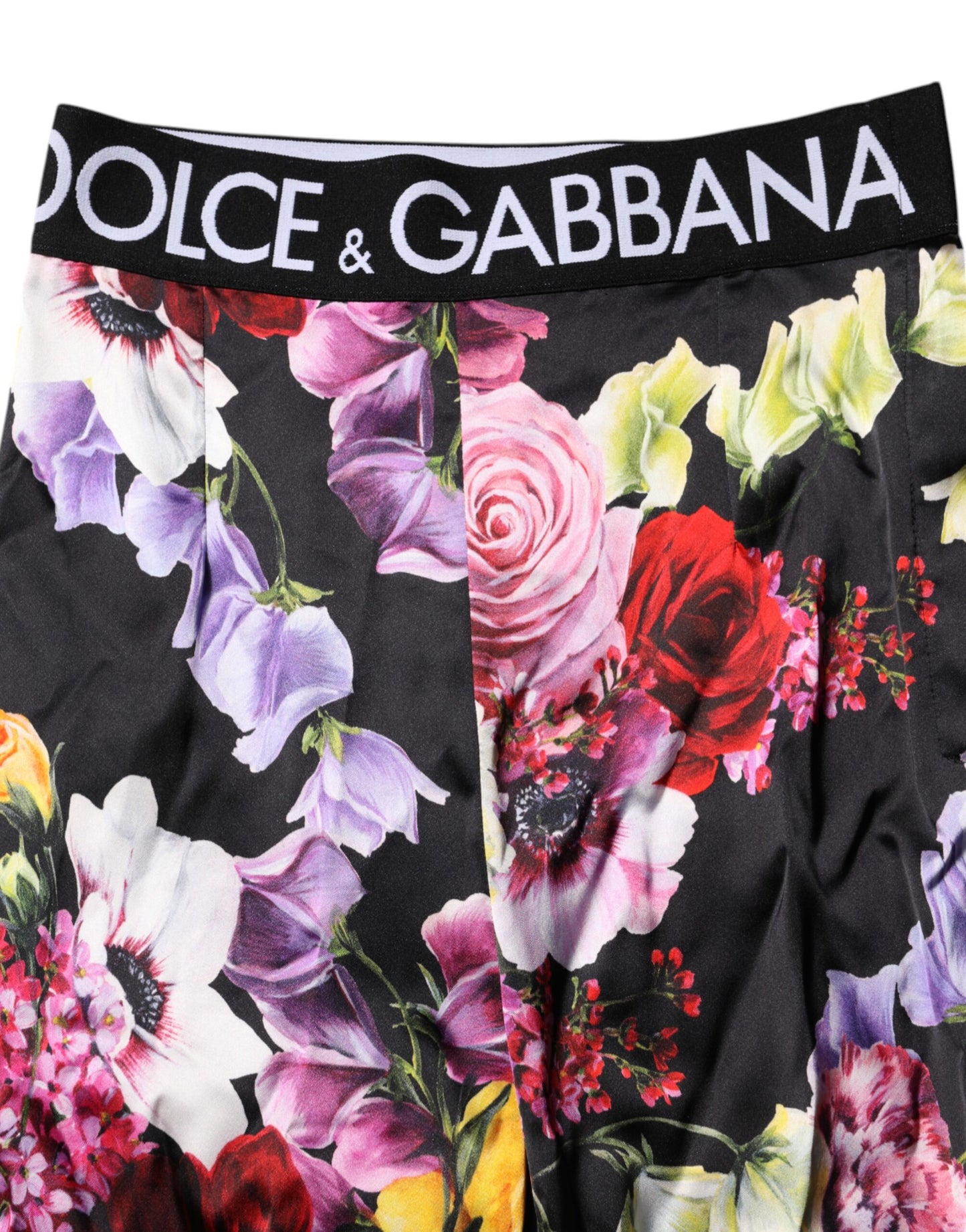 Pantalon legging à fleurs multicolores Dolce &amp; Gabbana à taille extensible