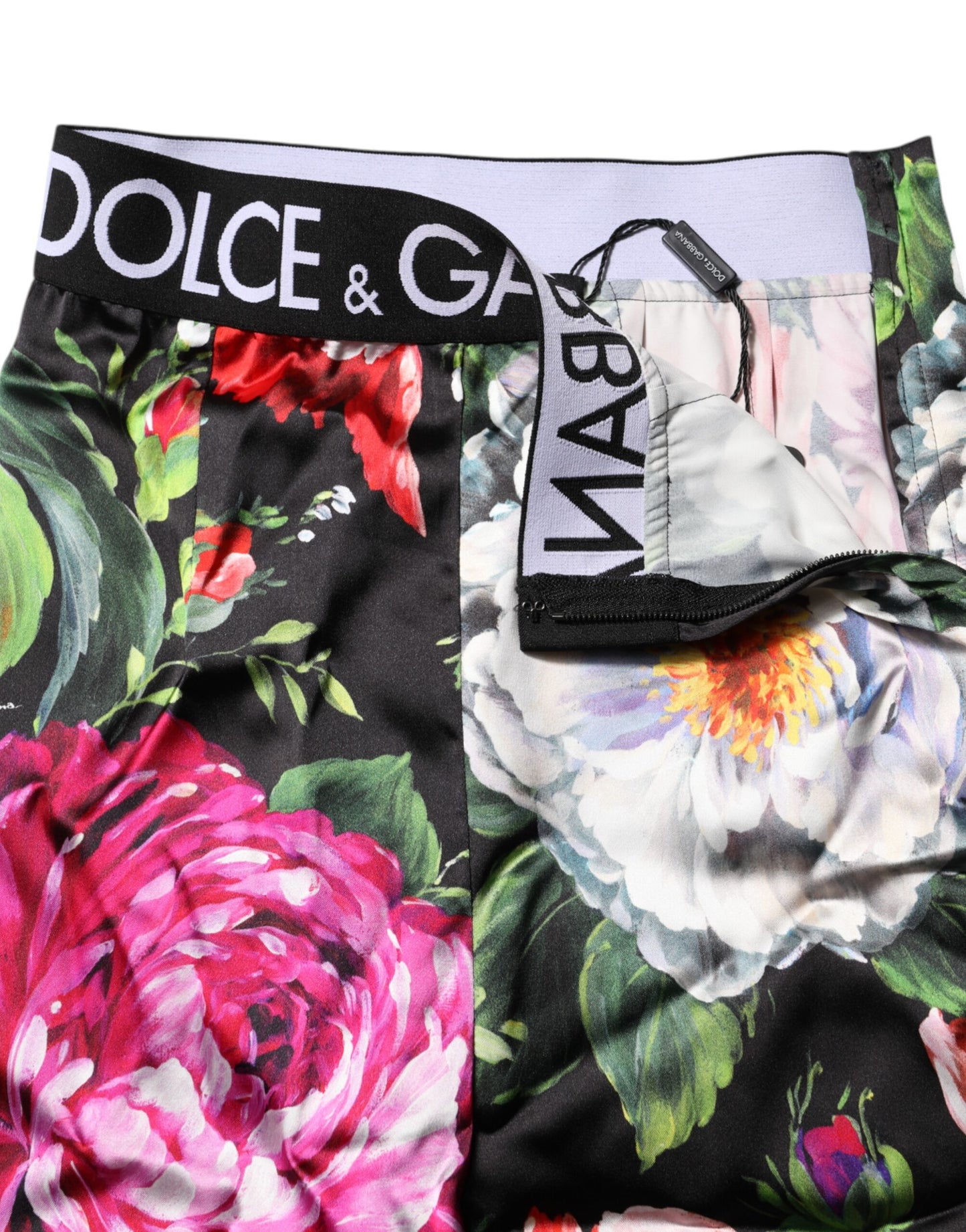 Pantalon legging à fleurs multicolores Dolce &amp; Gabbana à taille extensible