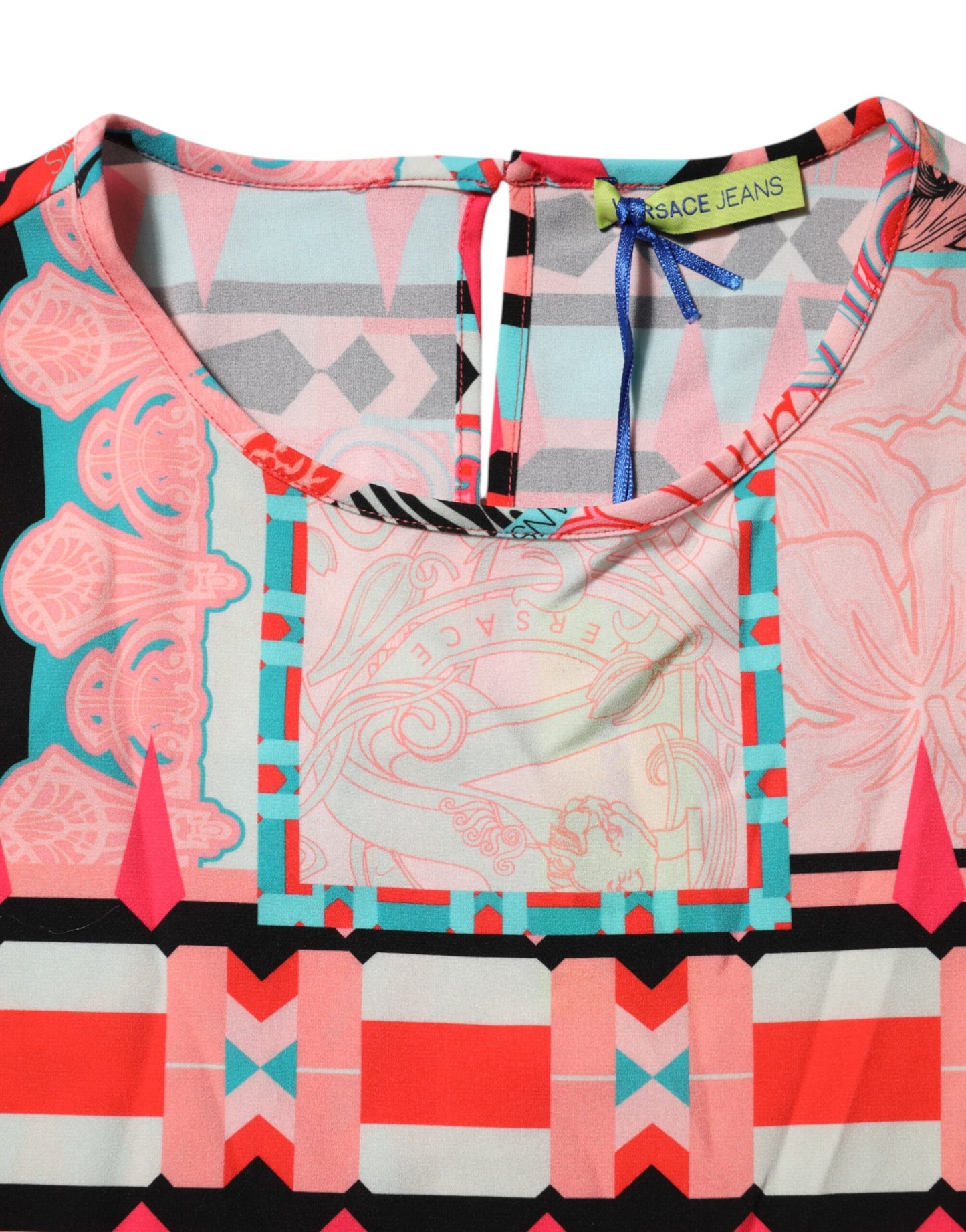 Chemisier à manches courtes imprimé multicolore Versace Jeans pour femme