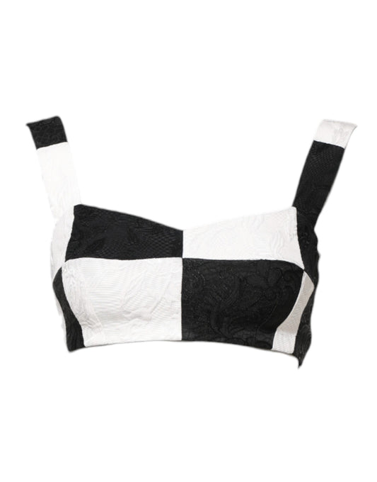Dolce &amp; Gabbana - Haut corset court noir et blanc