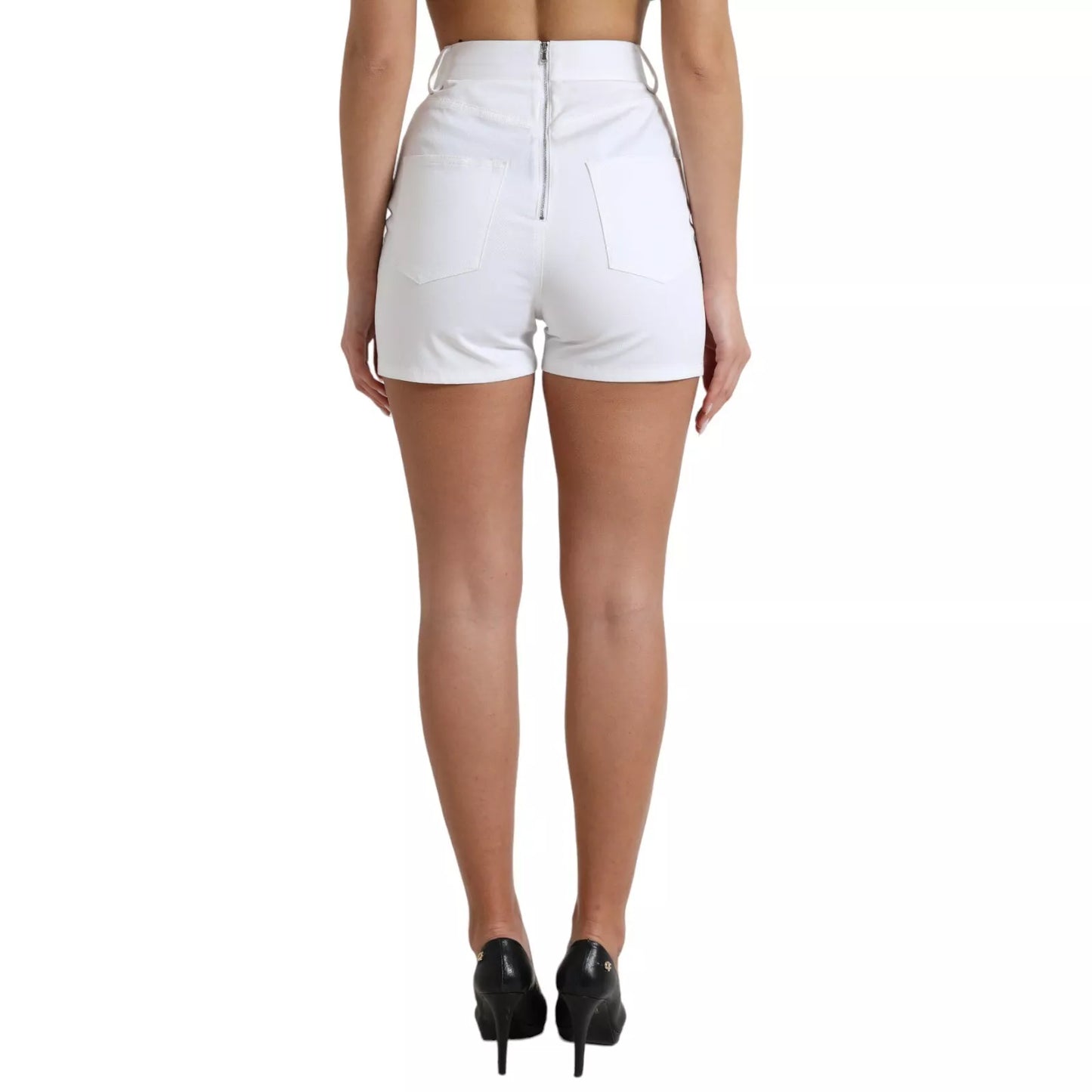 Short taille haute en dentelle blanche Dolce &amp; Gabbana