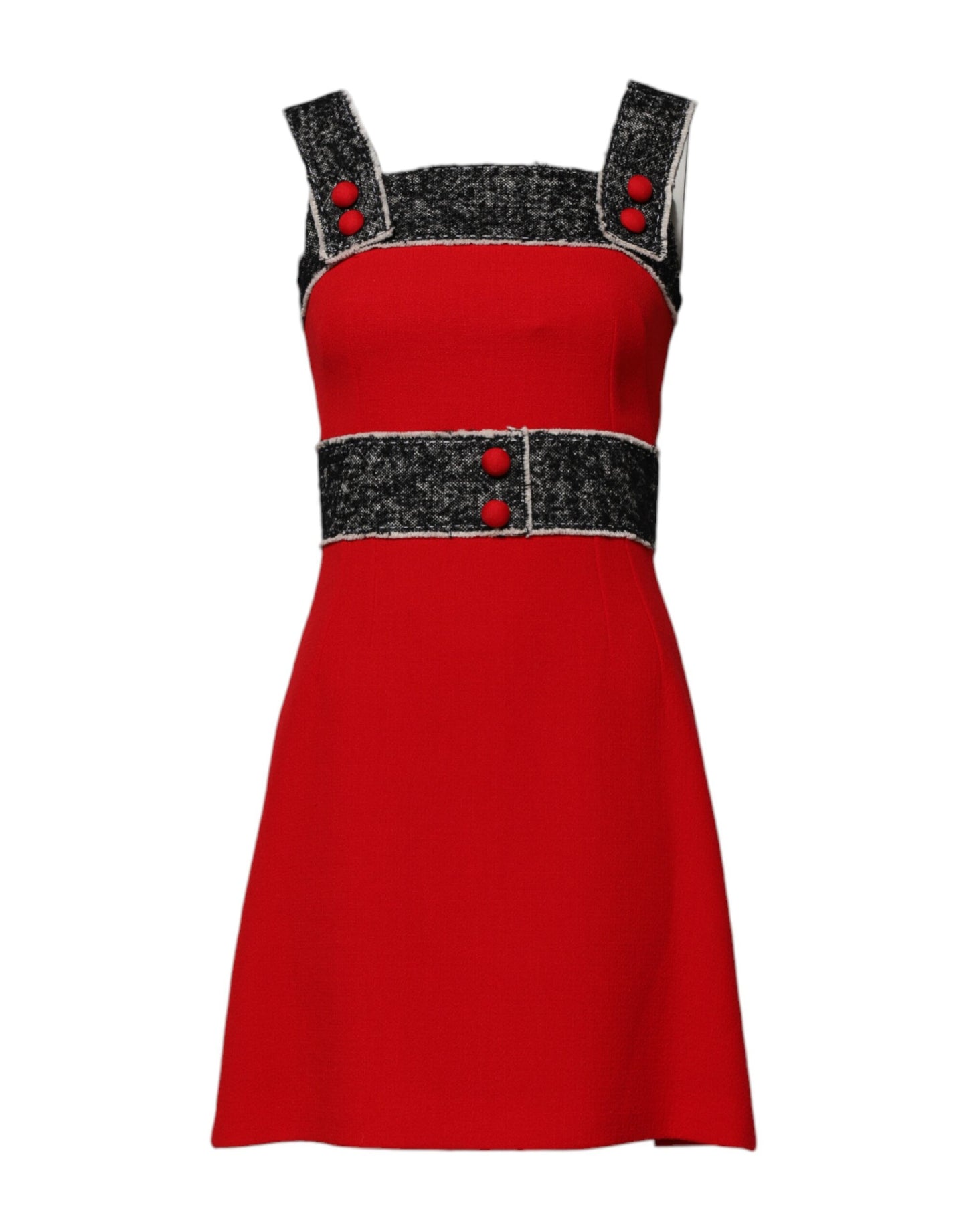 Dolce & Gabbana Red Wool Sleeveless A-line Flared Mini Dress