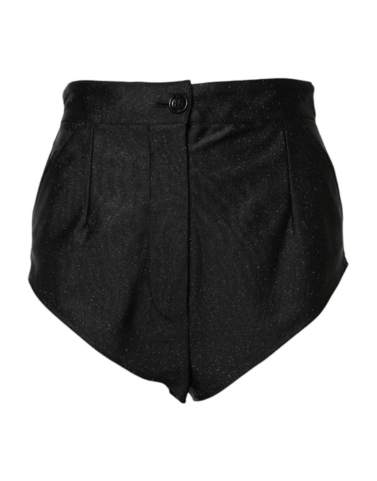 Short taille haute en viscose noire Dolce &amp; Gabbana