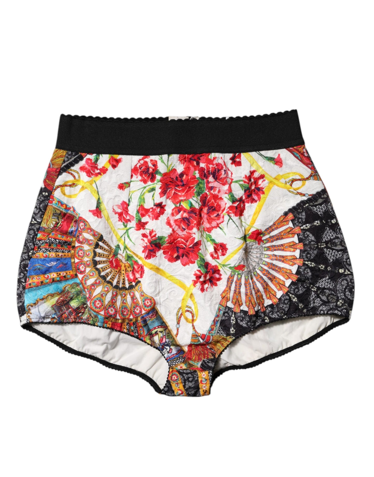 Short taille haute à fleurs multicolores Dolce &amp; Gabbana
