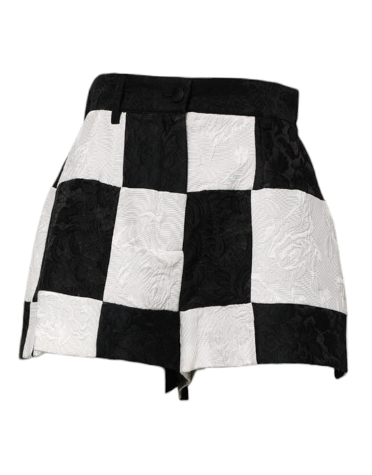 Short chaud Dolce &amp; Gabbana en brocart floral noir et blanc