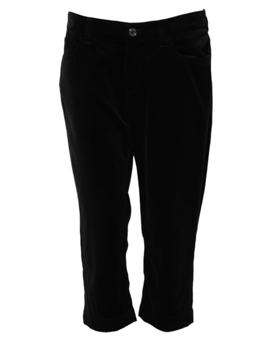 Jean skinny capri court en coton noir Dolce &amp; Gabbana
