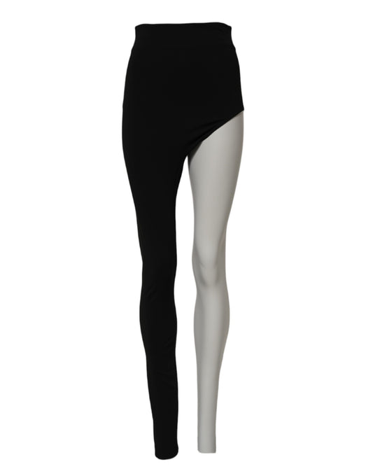 Pantalon taille haute en laine noire Dolce &amp; Gabbana