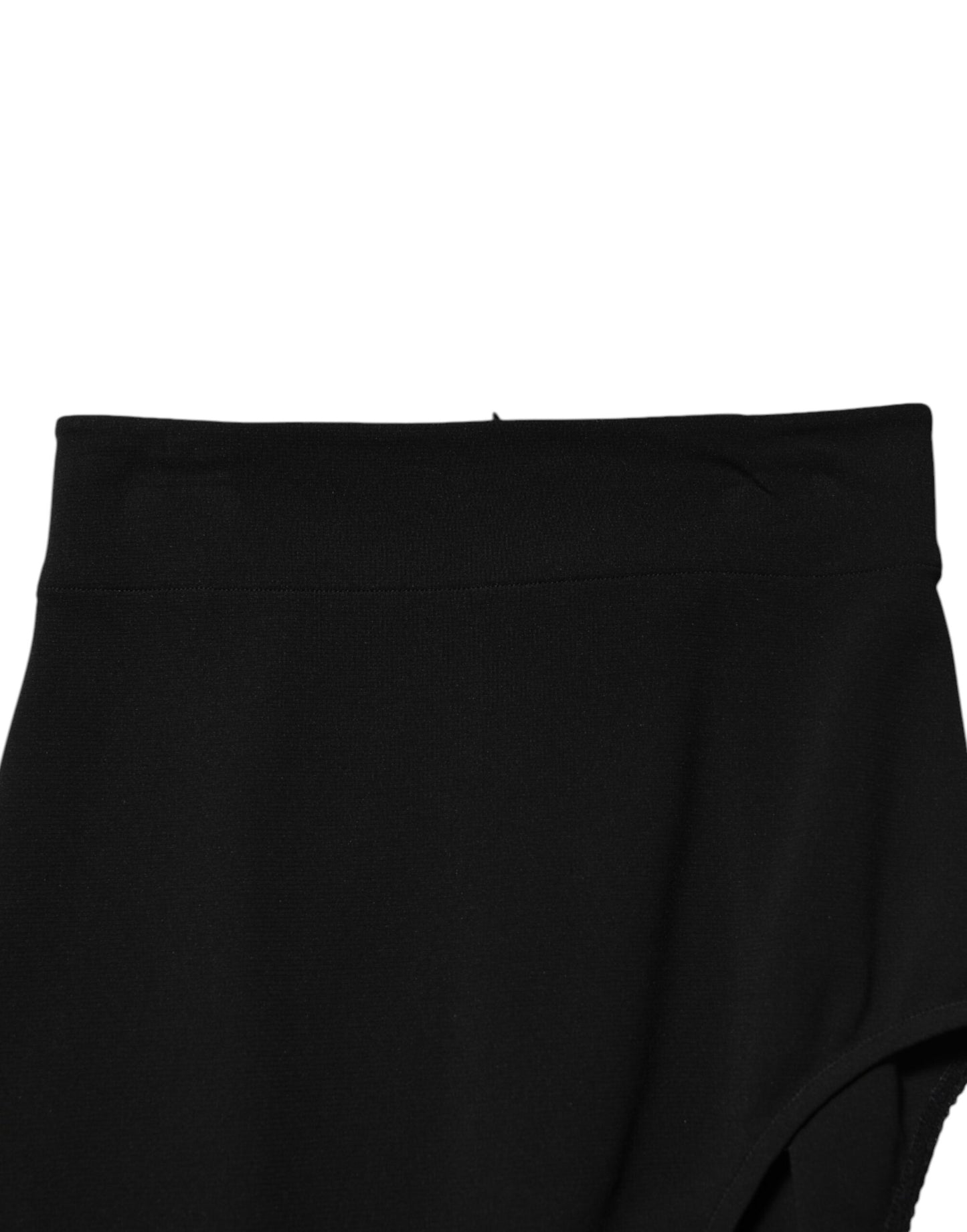 Pantalon taille haute en laine noire Dolce &amp; Gabbana
