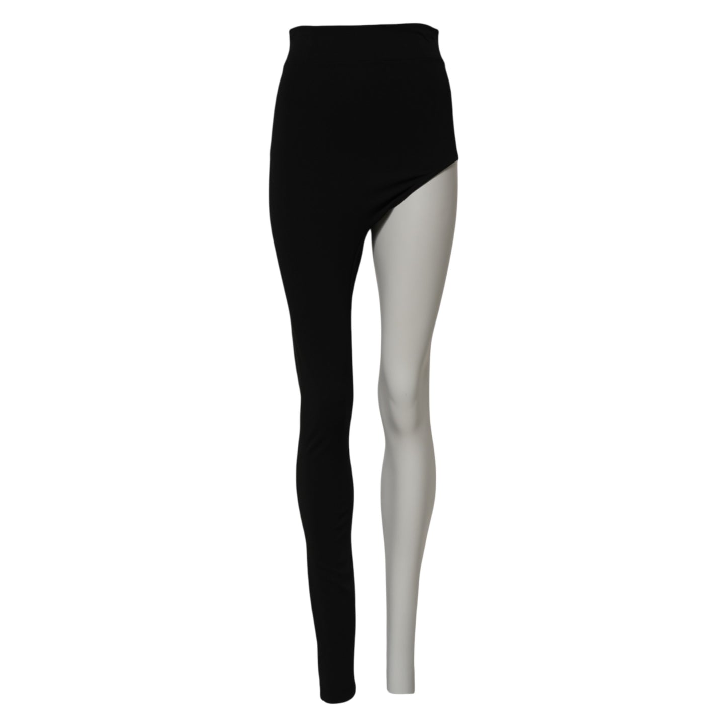 Pantalon taille haute en laine noire Dolce &amp; Gabbana